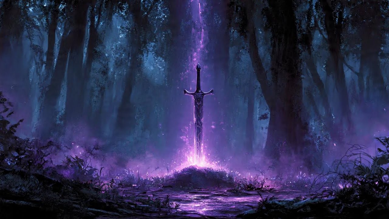Epic Medieval Fantasy Sword in the Rain | Dark Forest Ambience for Sleep & Focus
