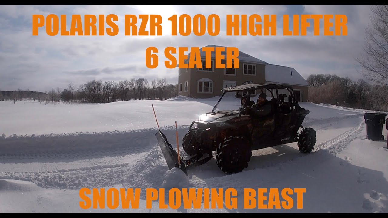 Polaris RZR XP 1000 High Lifter 6 seat snow plowing beast! Denali Plow Kit
