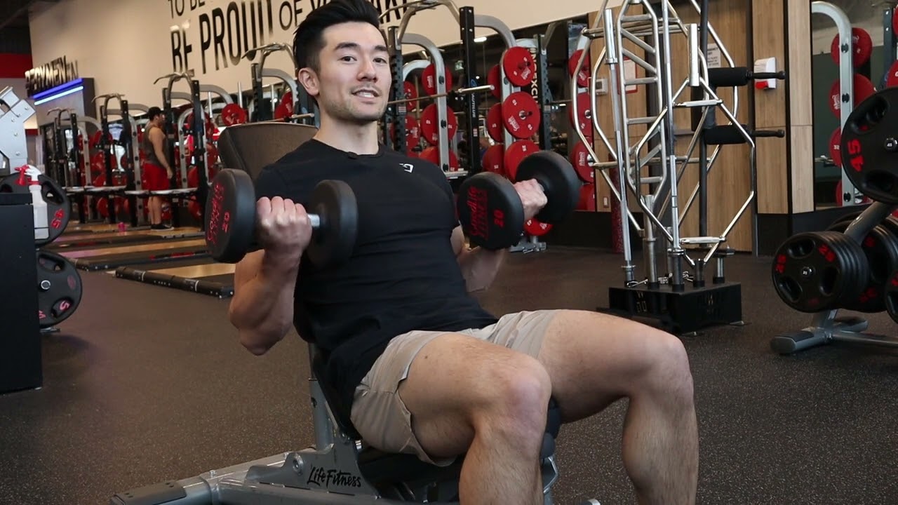 Incline DB Bicep Curl w/ Twist