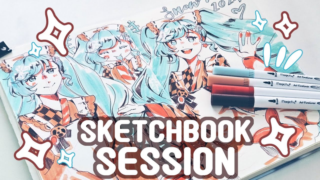 A Cute Coloured Spread! | Sketchbook session