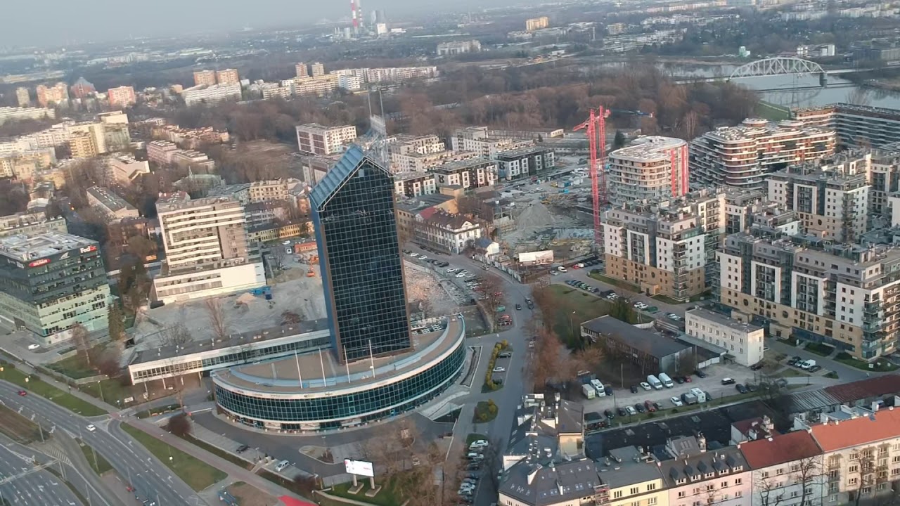 Kraków - Grzegórzki i Kazimierz z drona (20.03)