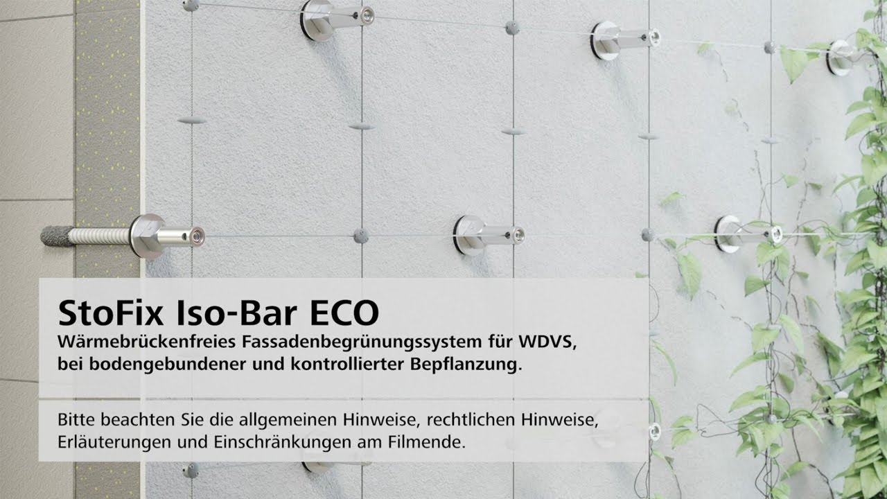 Fassadenbegrünungssystem für WDV-Systeme: StoFix Iso-Bar Eco