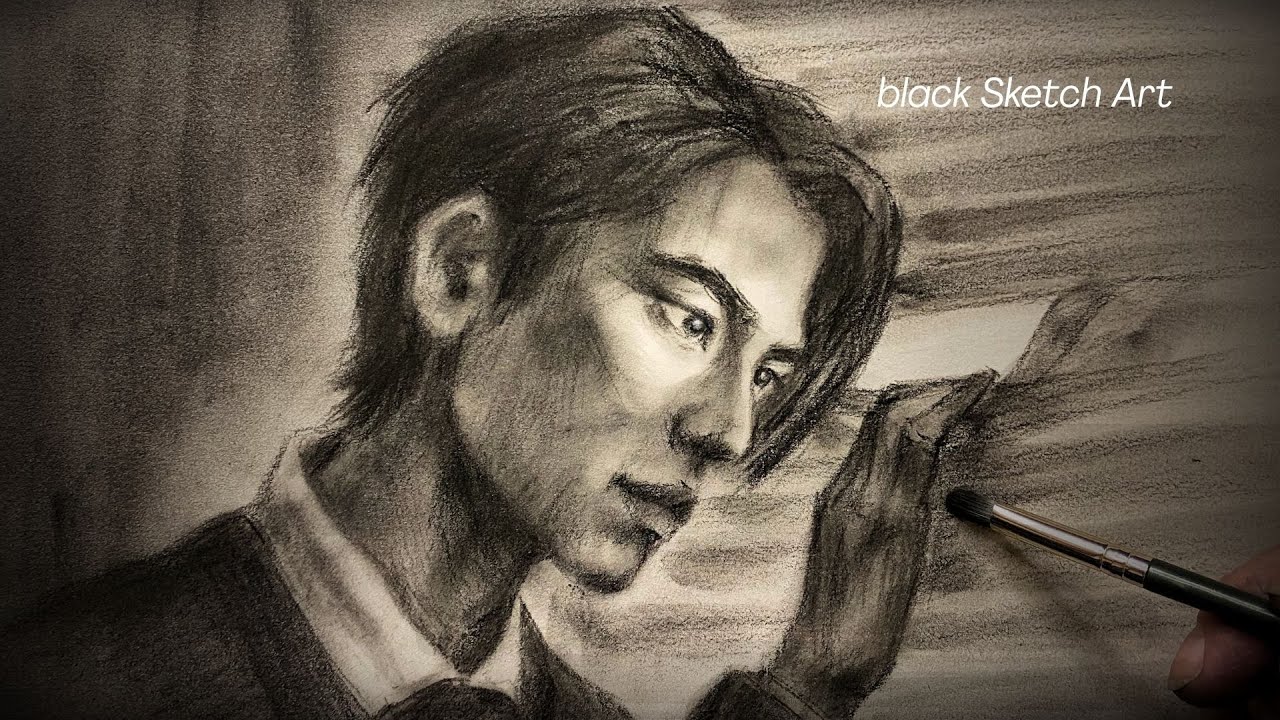 Portrait Sketch - Window Light and Shadow (Charcoal)