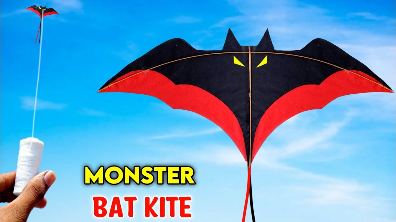 MONSTER BAT kite , how to make bat kite , flying paper kite , patang kese banate hai , patangbazi