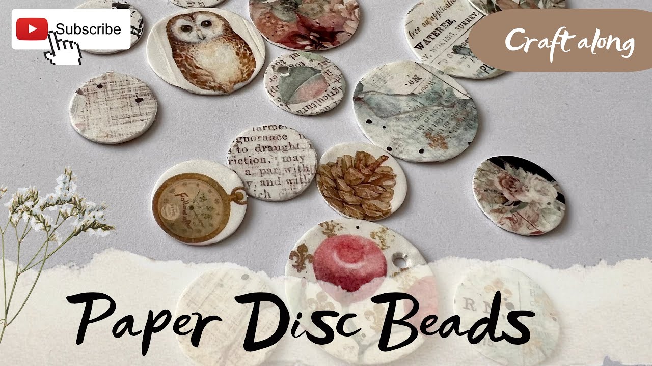 Junk journal with me - Day 18 ￼Cut Outs #junkjournaljuly Paper Disc Beads