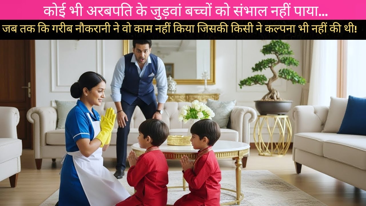 अरबपति के जुड़वाँ बच्चे शरारती — तब गरीब नौकरानी ने ऐसा किया कि सब दंग रह गए!