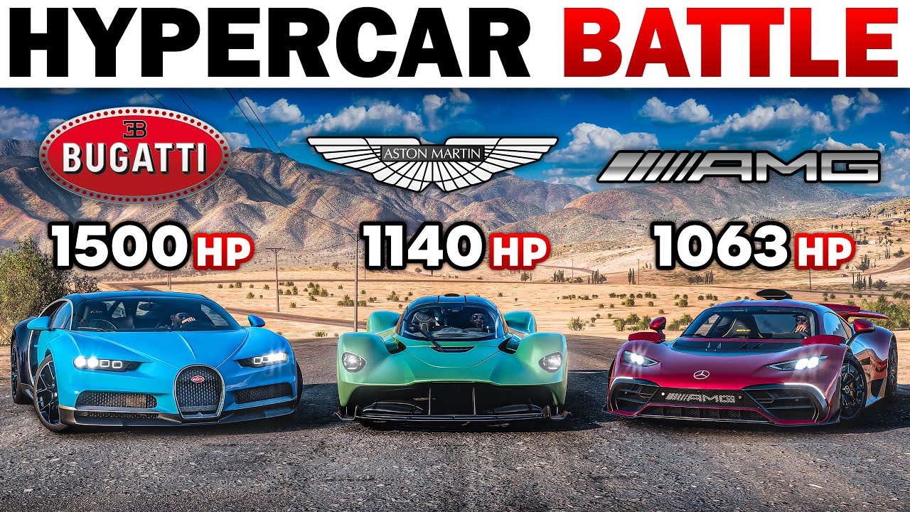 FH5 | Aston Martin Valkyrie VS Bugatti Chiron VS Mercedes AMG One | Utimate Hypercar Battle!