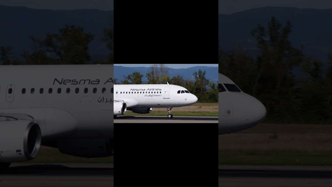 Nesma Airlines Airbus A320 takeoff from BSL #aviation #airplane #takeoff #planespotting #airbus
