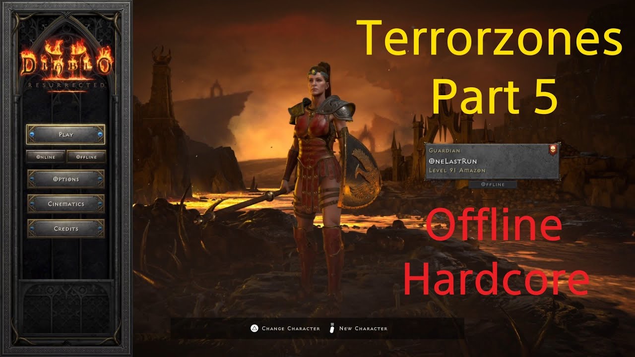 Diablo II: Resurrected - Offline Hardcore Javazon - Terrorzones Part 5 (lvl91)