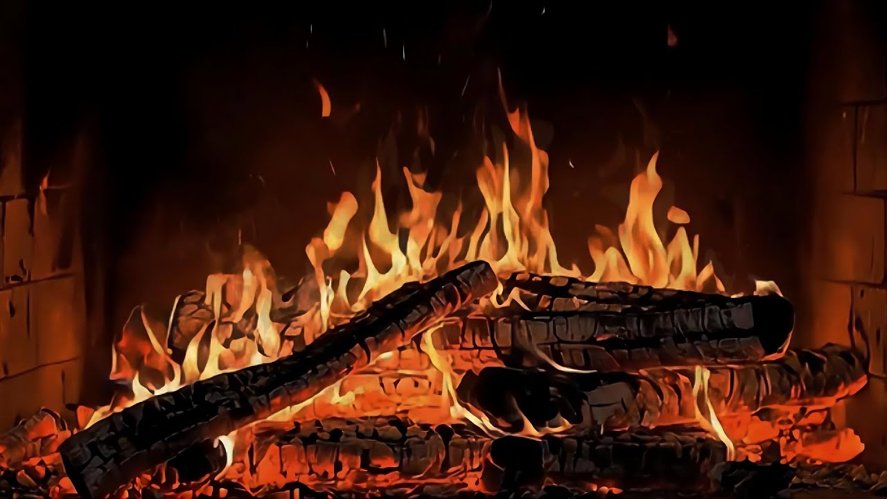Cozy Fireplace at Night 🔥 Crackling Fire Sounds for Deep Sleep & Relaxation (10 Hours)