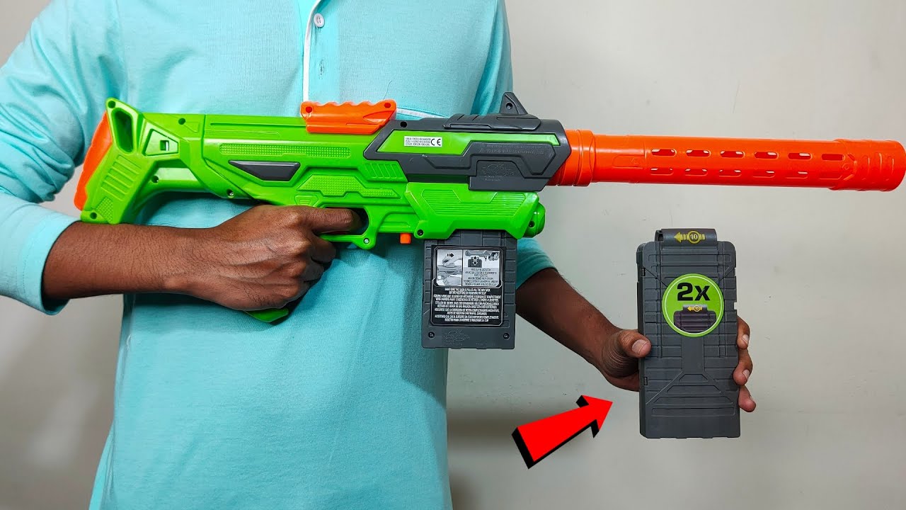 Buzz Bee Air Warriors Eradicator Blaster Toy Gun Unboxing & Testing - Chatpat toy tv