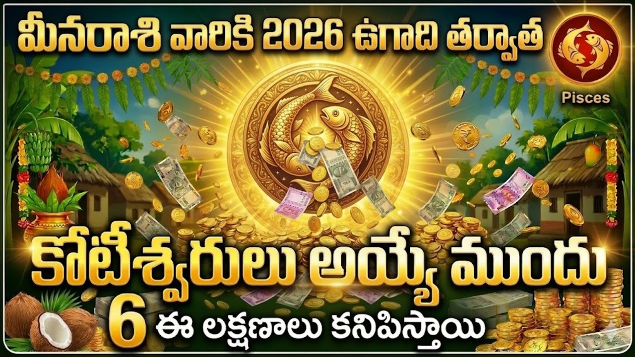 మీనరాశి వారికి 2026 ఉగాది తర్వాత  కోటీశ్వరులు అయ్యే ముందు ఈ 6 లక్షణాలు కనిపిస్తాయి🤑😧|Meenarashi