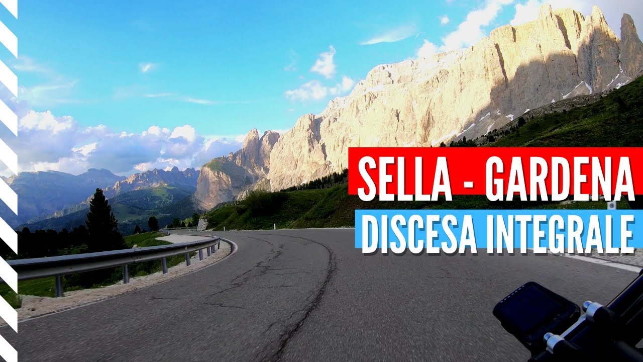 Roadbike descent from Passo Sella towards the Passo Gardena junction · Dolomites · Sellaronda