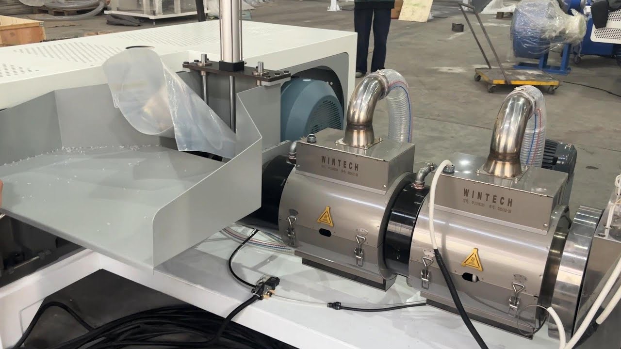 Low Cost Plastic Granulator, Polyethylene Film Recycling Machine, 230Kg/hr Capacity, Air Cooled