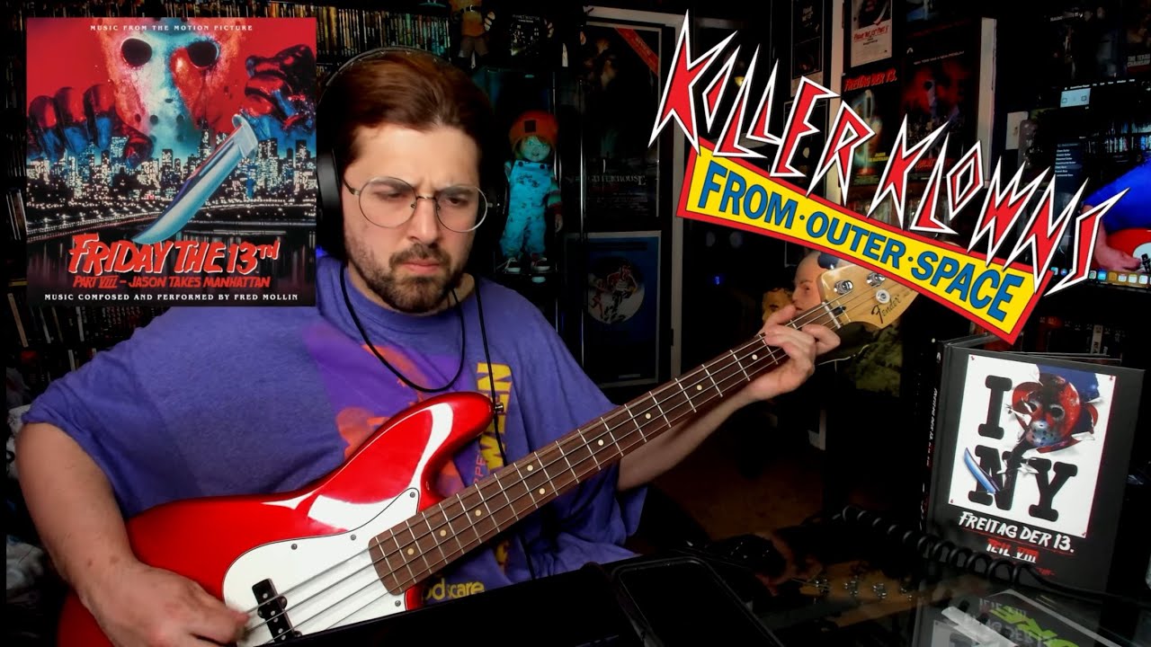 Playing bass guitar to Killer Klowns From Outer Space and The Darkest side of the Night | Planet CHH