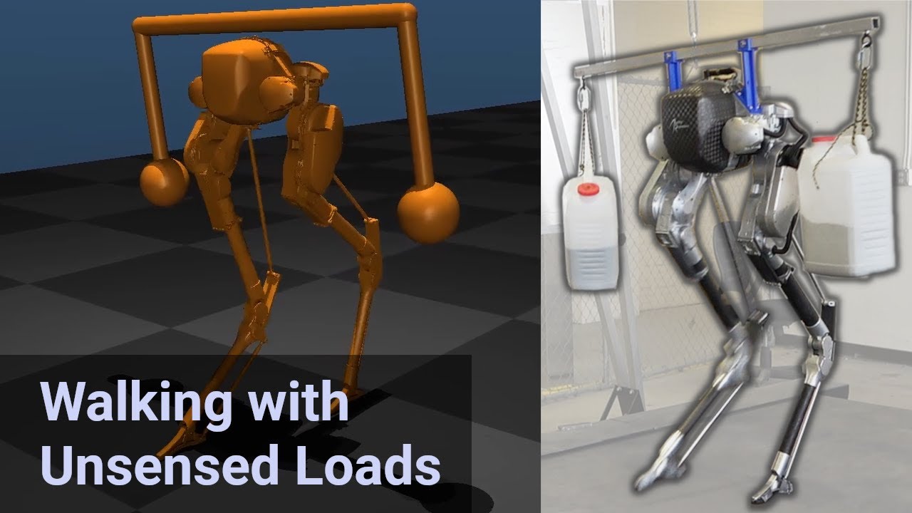 Sim-to-Real Learning for Bipedal Locomotion Under Unsensed Dynamic Loads
