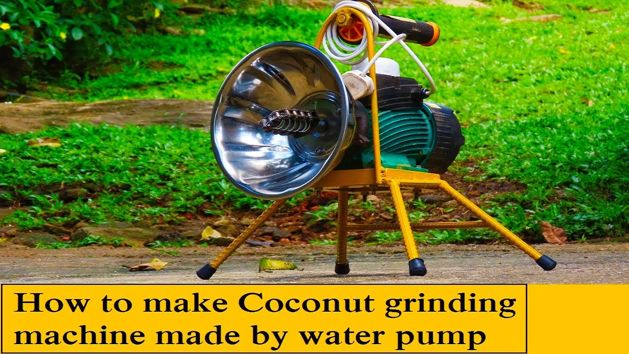 Coconut grinding machine made by water pump