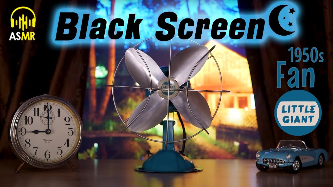 🔊White Noise Therapy- 1950s LITTLE GIANT Metal Fan - 9 hours of BLACK SCREEN ASMR