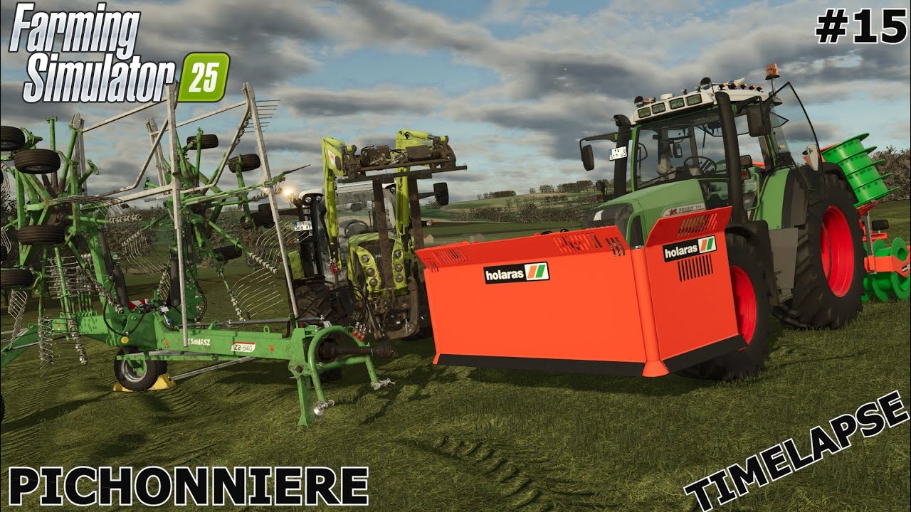 🔥 IT'S TIME FOR WINDROWING GRASS! 🌱PICHONNIERE  | FENDT TRACTOR | Farming Simulator 25 | Episode 15