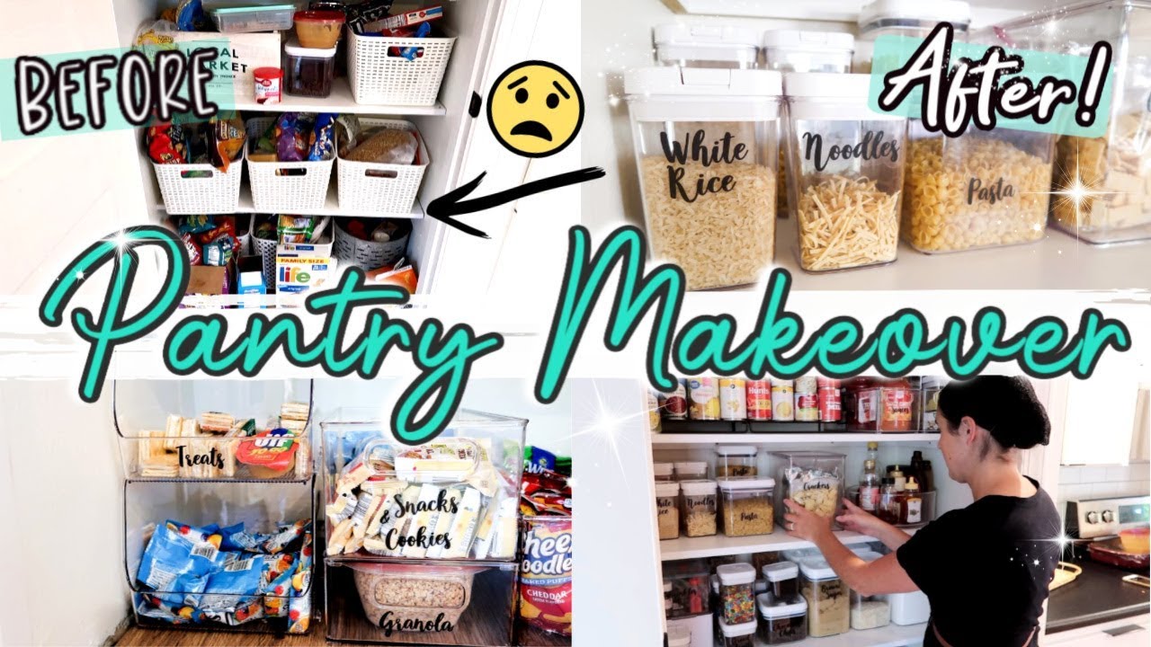 PANTRY MAKEOVER! CLEAN AND ORGANIZE WITH ME | EASY PANTRY ORGANIZING IDEAS