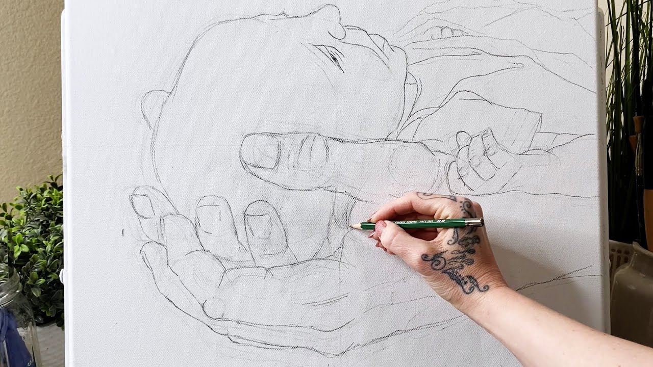 ASMR Art Relaxation | Ep. 1 | The Drawing Phase of My Next Painting | Pencils Sounds | No Talking