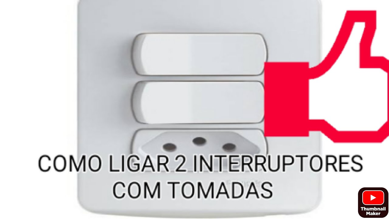 como ligar  2 INTERRUPTORES COM TOMADA.