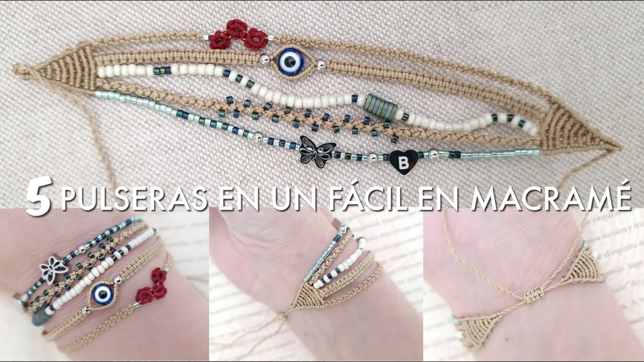 DIY COMO HACER PULSERAS FÁCIL | PULSERA 5 EN UNA EN MACRAMÉ | PULSERAS EN MACRAMÉ PARA PRINCIPIANTES