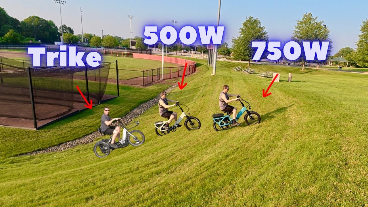 Lectric XP4 Power Test Up Steep Hill ~ 500w VS 750w Ebike VS Lectric Trike