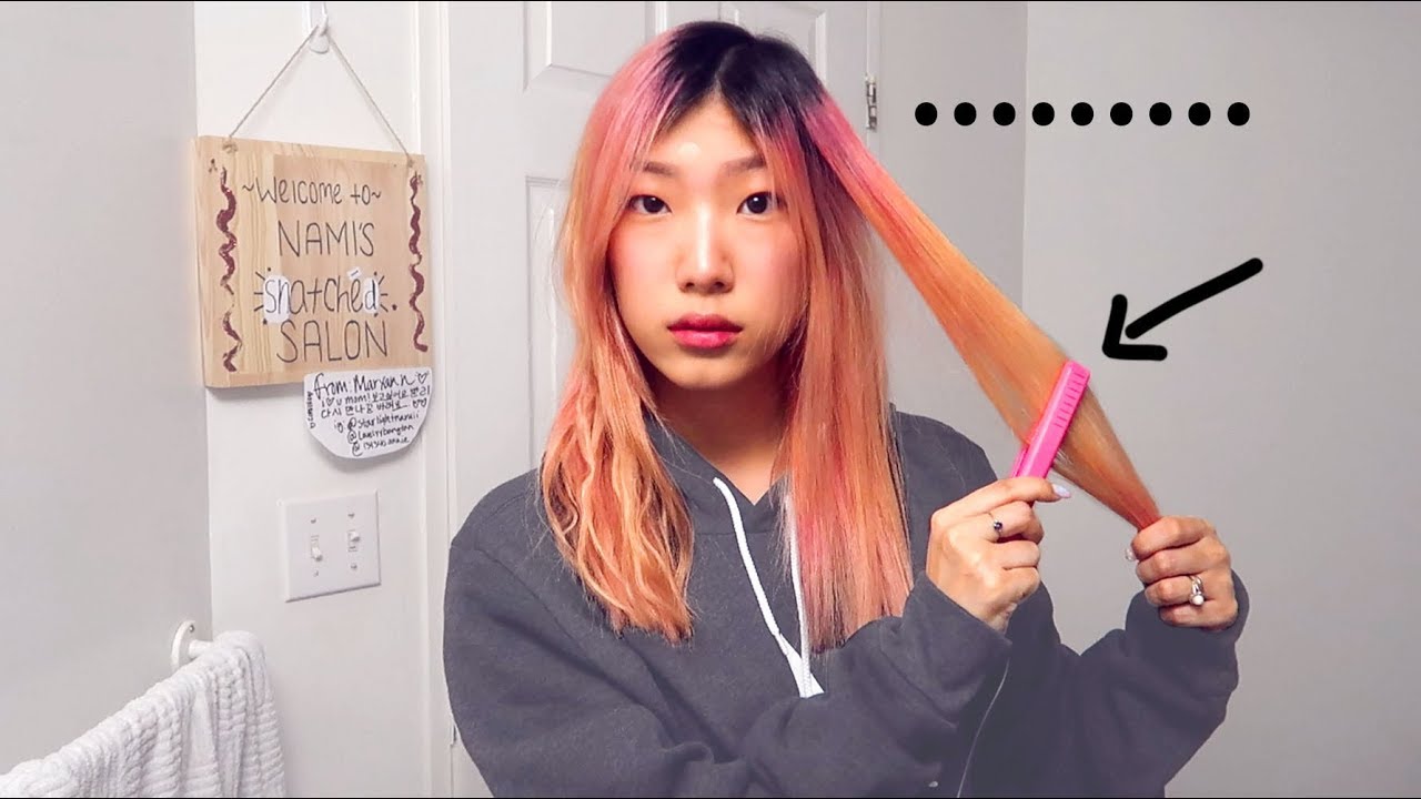 straightening all my hair with a $4 mini hair straightener