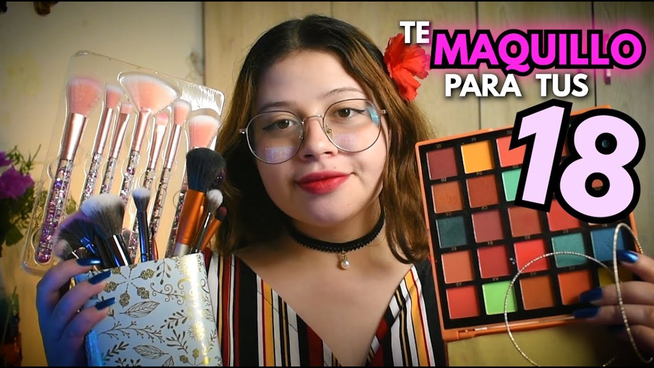 ASMR💄TE MAQUILLO para tu Fiesta de 18 AÑOS 🎉🎂 asmr MOUTH SOUNDS y VISUALES 💋🎊ASMR en ESPAÑOL