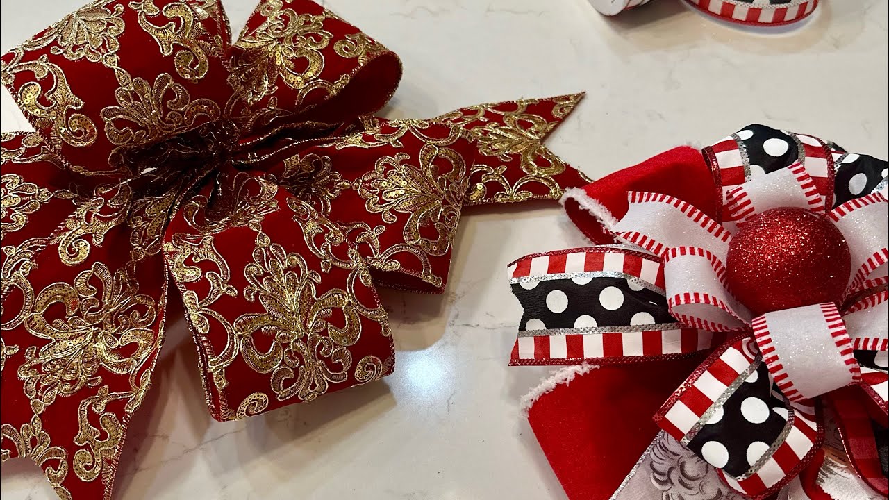 Learn 4 different bows techniques - How to make a Christmas bow