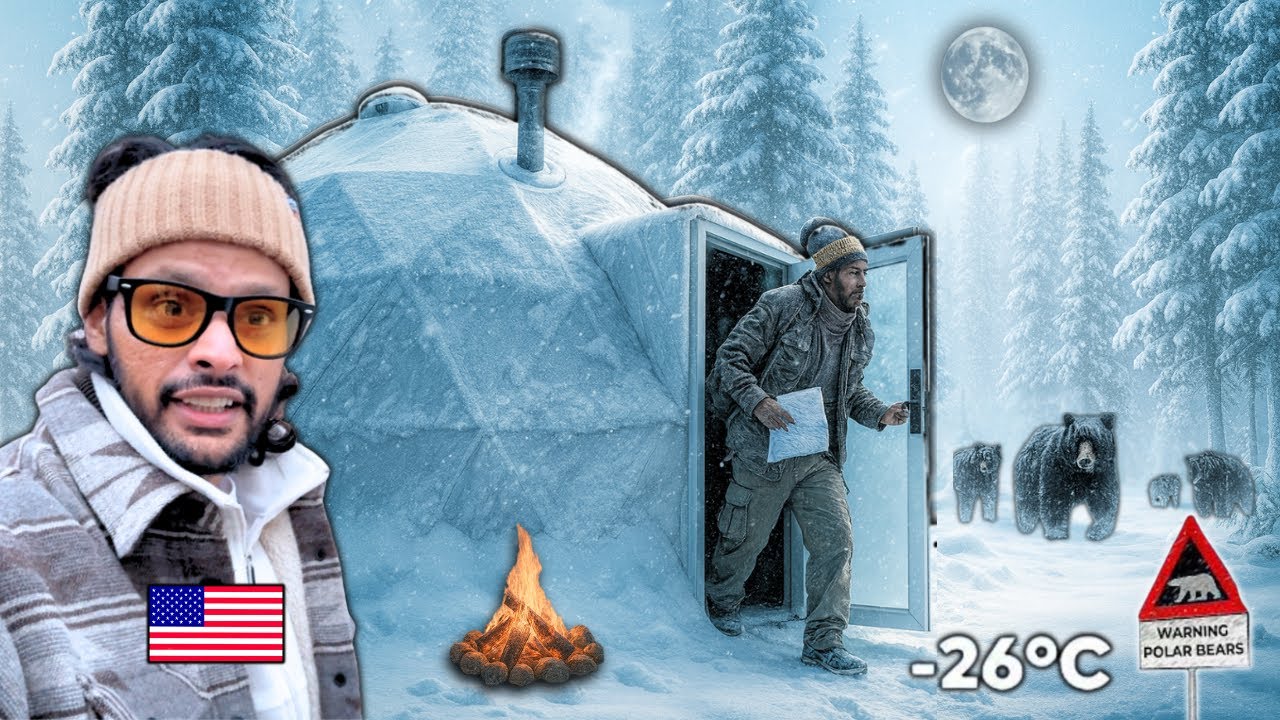 I Survived a –26°C Winter Camping Night…With Bears Around My Igloo 🇺🇸| Freezing in the Mountains