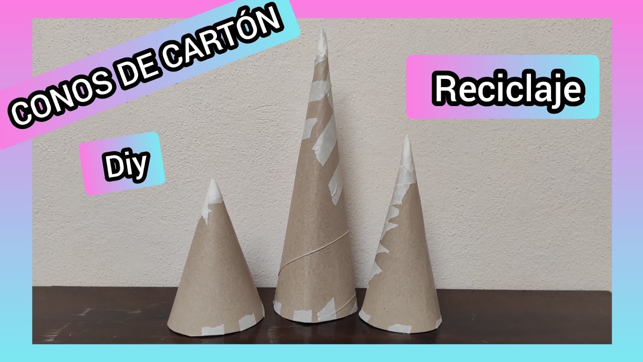 💞COMO HACER CONOS FUERTES DE CARTÓN 💞 RECICLAJE FACIL 😃👍