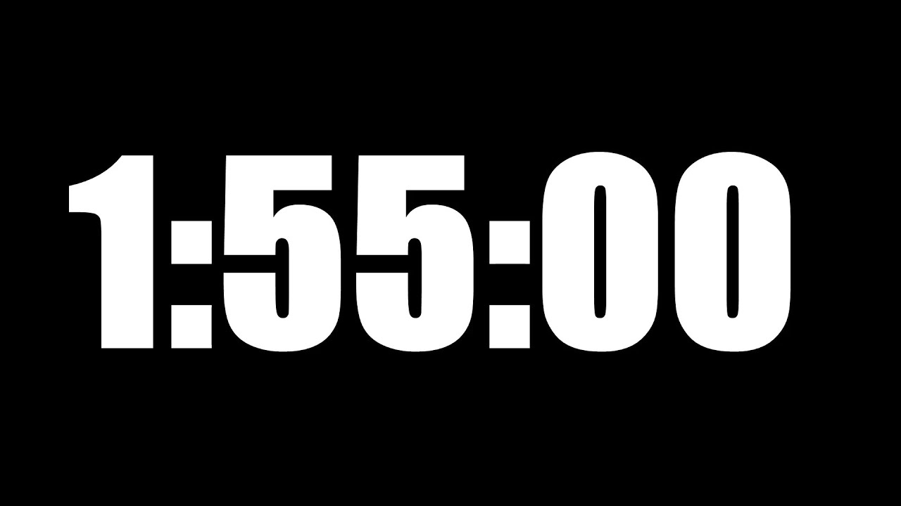 1 HOUR 55 MINUTE TIMER &bull; 115 MINUTE COUNTDOWN TIMER ⏰ LOUD ALARM ⏰