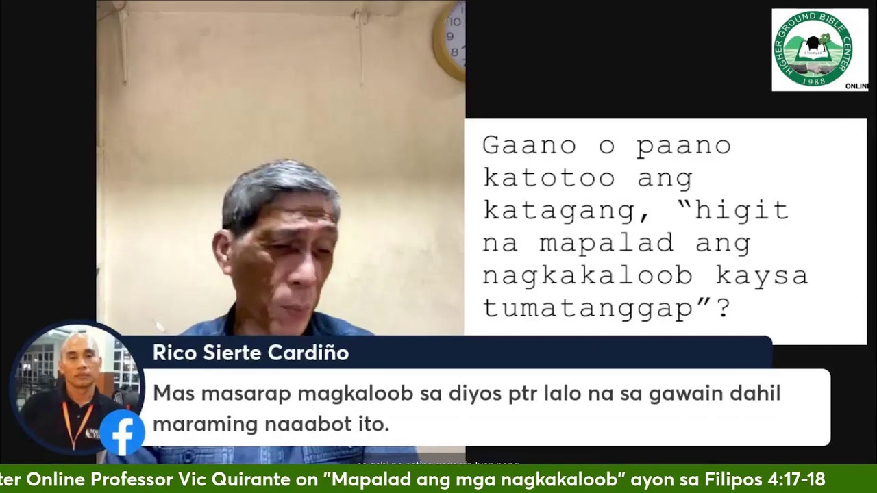 Higher Ground Bible Center Online Professor Vic Quirante on 