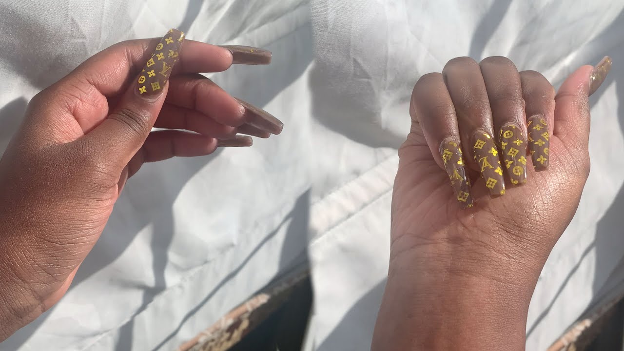 Louis Vuitton Makartt Polygel Nails: Using Nails Foils
