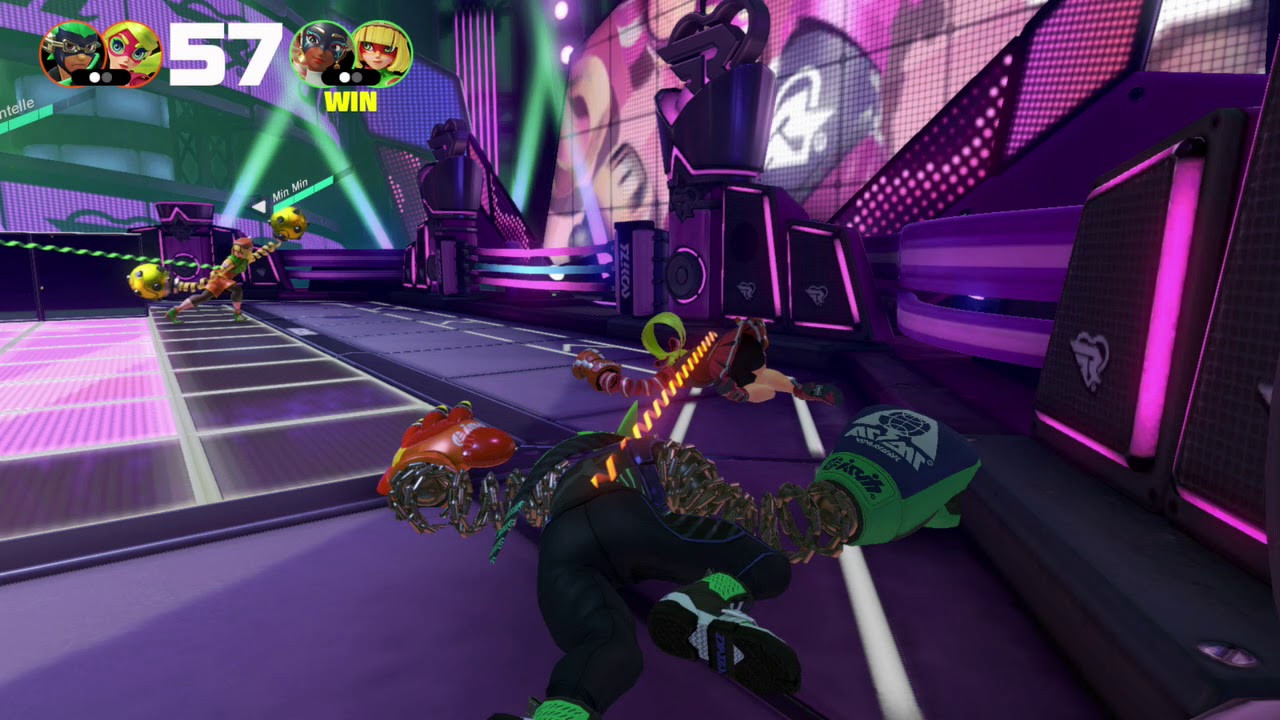 ARMS (Free Trial)- Ninjara and Ribbon Girl vs Twintelle and Min-Min