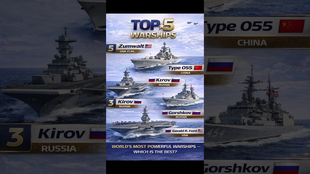 Top 5 Most Powerful Warships in the World 🌊🔥 #warships #navy #military #shorts #defense