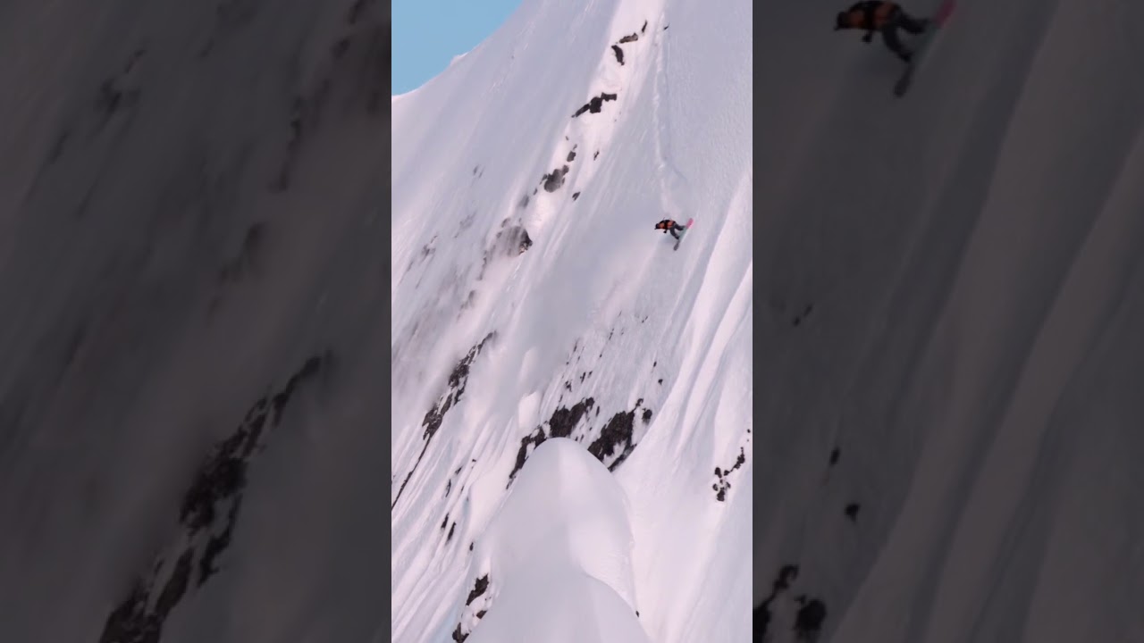 #steep enough? 😱😱 #snow #snowboard #freeride #extreme #alaska #snowboarding #crazy #mountains