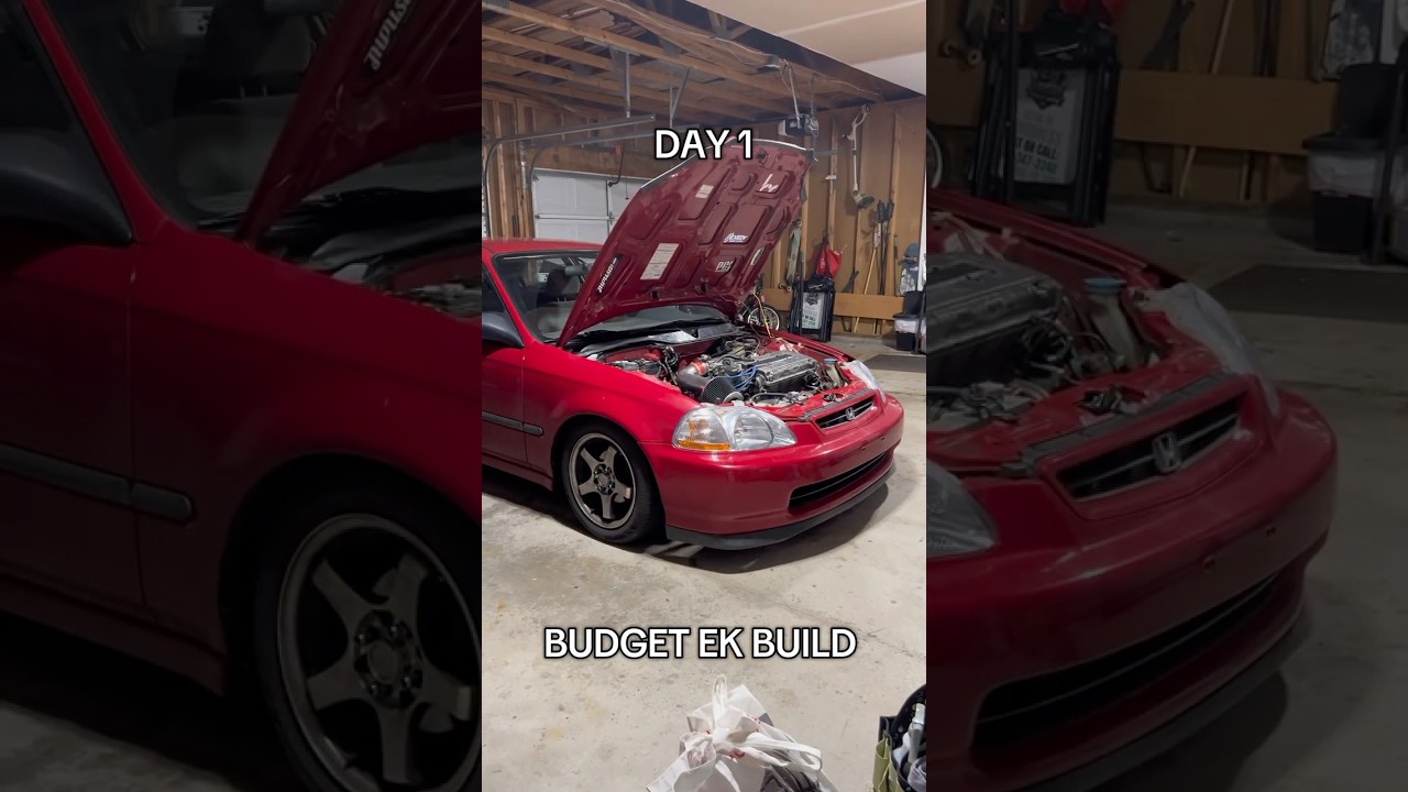 DAY 1 BUDGET EK BUILD #reels #hondacivic #vtec #budgetbuild #ekhatch #hondadream #hondafusion