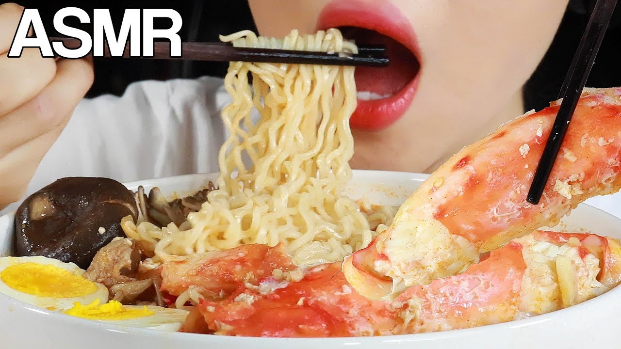 ASMR KING CRAB MAGGI TOM YUM NOODLES EATING SOUNDS MUKBANG