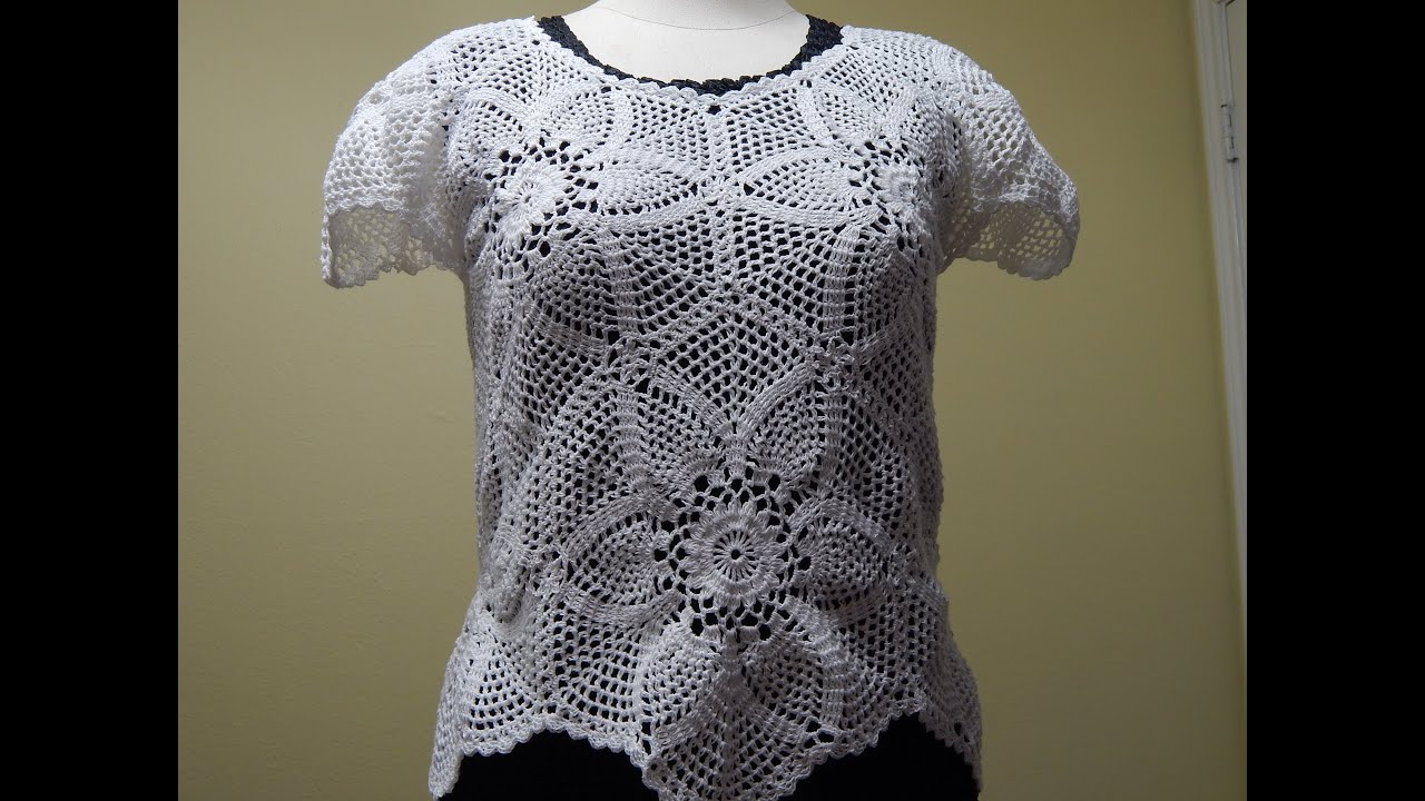 Blusa Crochet con Tejido Hexagonal 1 de 2