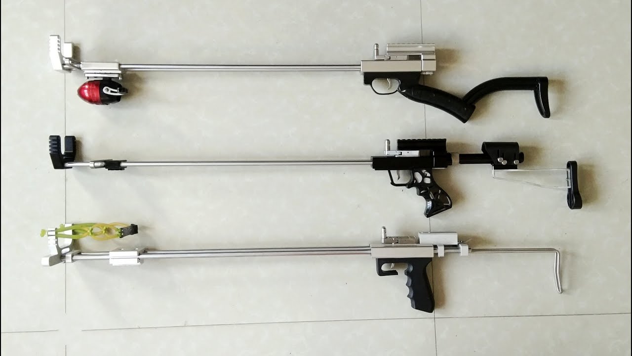 How Fishing by Mechanical Slingshot Hunting Rifle & Brief of Three Major SlingBow Catapults
