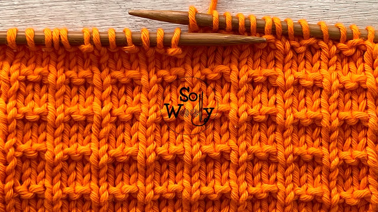How to knit the Double Andalusian stitch pattern (version 2) Great for beginners! - So Woolly