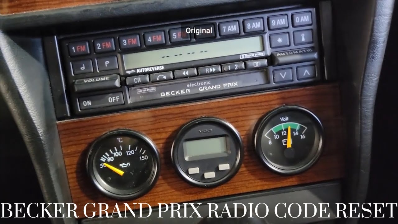 W201 190E 2.3-16 Becker Grand Prix Radio Code Reset