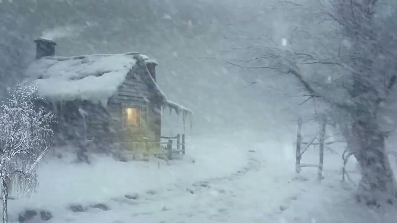Extremely Cold Blizzard at Old House | Winter Snow Storm & Icy Howling Wind Sounds | White Noise