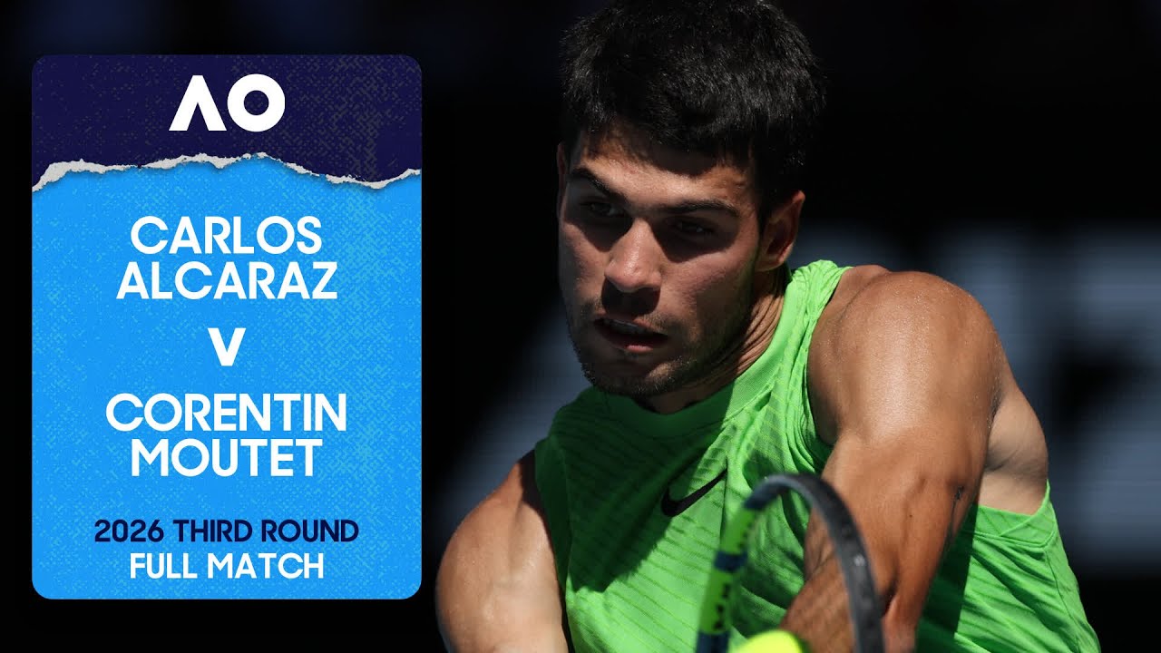 Carlos Alcaraz v Corentin Moutet Full Match | Australian Open 2026 Third Round