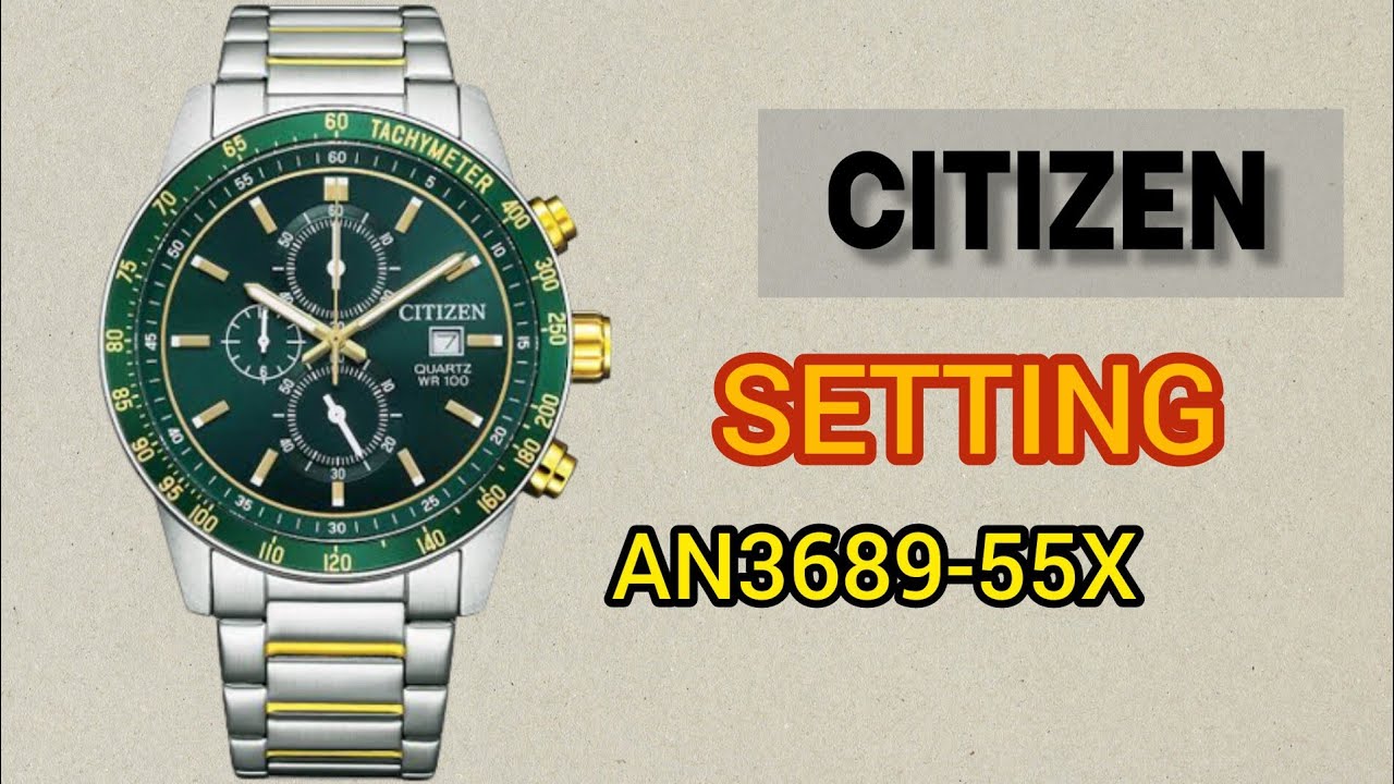How To Set Citizen Chronograph AN3689-55X TIME | DATE  | Hand Alignment 