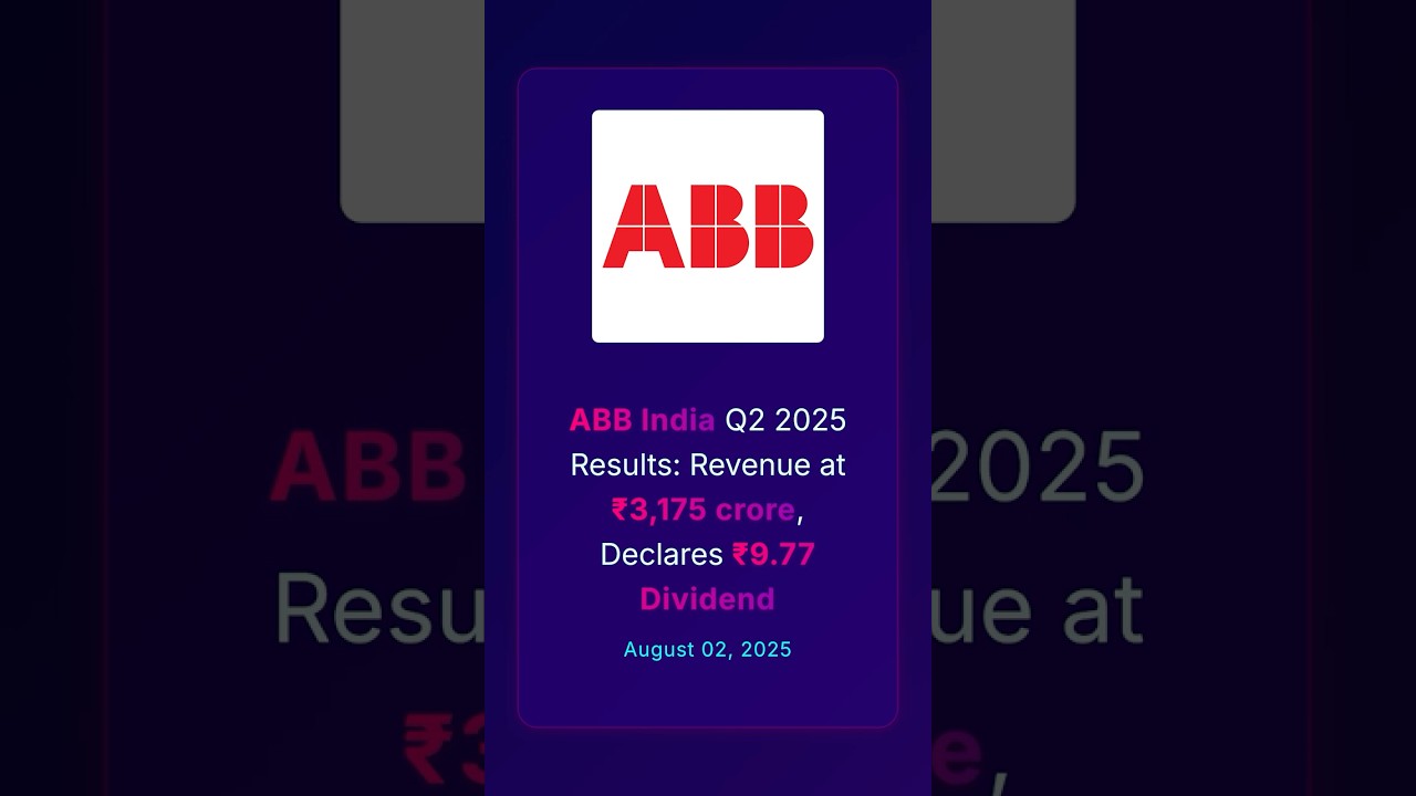 ABB India Q2 2025 Results: Revenue at ₹3,175 crore, Declares ₹9.77 Dividend 
