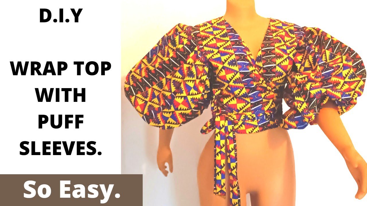 HOW TO CUT AND SEW A WRAP TOP/ WRAP CROP TOP TUTORIAL/ Beginners Friendly.
